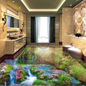 Adesivi 3D in PVC con Effetto Fiumi e Cascate per Pavimenti in Vinile - Antiscivolo, Impermeabili, Autoadesivi per Design d'Interni del <span class=keywords><strong>Soggiorno</strong></span> - Product Image 3