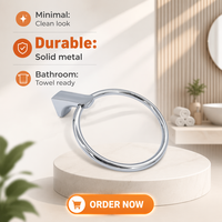 Moderno Toallero de Pared de Acero Inoxidable y Aleación de Zinc Cromado, Ecológico, Resistente al Óxido, Accesorio de Baño para Hogar y Hotel