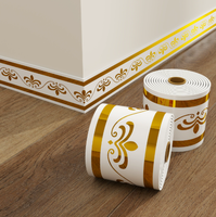 Autocollant mural décoratif de luxe pour la maison, cadre mural, 10 cm * 5 m, PVC auto-adhésif, plinthe, carrelage mural