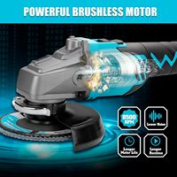 Kit de meuleuse d'angle sans fil 20V, moteur sans balais, disque de 4-1/2 pouces, outils de meuleuse portables alimentés par batterie pour couper et meuler le métal