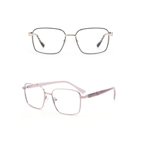 Gafas Ópticas Metálicas de Estilo Clásico de Alta Gama, Monturas Rectangulares Duraderas de Aro Completo, Cómodas para Uso Diario