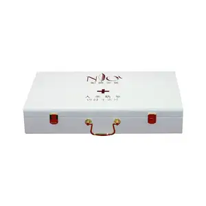 Jeweley branco relógio navalha colar pin pérola gvp branco PU couro logotipo dourado cosméticos óleo essencial presente embalagem caixa