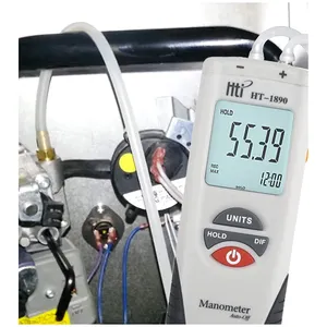 11 ukuran tekanan diferensial unit dapat dipilih, pengukur tekanan udara dua Port HVAC Digital Manometer penguji tekanan Gas
