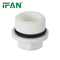 Raccord de tuyau PPR en plastique IFAN ISO 15874 blanc 1/2 "-1" raccords de plomberie PPR bouchon à filetage mâle raccords PPR