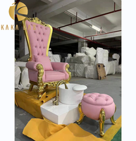 Fauteuil de pédicure spa de luxe rose, fauteuil trône de luxe pour pédicure