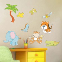 Autocollant mural décoratif de dessin animé, papier peint pour chambre de bébé, PVC imprimé UV, imperméable, écologique, laminage mat, décoration intérieure