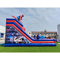 Toboggan gonflable commercial en PVC à thème carton, directement de l'usine, pour enfants, personnalisable pour les locations de fêtes en extérieur