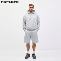Sudaderas de Jersey personalizadas ecológicas recicladas 100% algodón francés Terry chándal con capucha y pantalones cortos conjuntos Jogger Sweatsuit