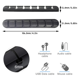 Ensemble de rangement de câbles de bureau Data Winder, organisateur de câbles USB en silicone, support de gestion de câbles, clips de fixation - Product Image 2