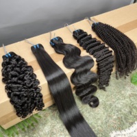 Lots de Cheveux Humains Vierges Indiens Premium 100% Naturels, Double Trame, Ondulés Bouclés, Non Traités, Sans Perte de Cheveux, pour Extensions de Tissage