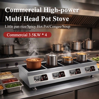 Cuisinière à induction électrique professionnelle en acier inoxydable 3500W, 220V, trois brûleurs, plaque plate, directement de l'usine, facile à utiliser