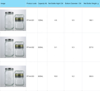 Bocaux de conservation Mason multi-tailles 125/500/800 ml, sans BPA, récipients alimentaires pour la fermentation, la mise en conserve et la préparation des repas, à large ouverture