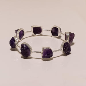 Bracelet de pierres précieuses en argent sterling 925, bijoux de pierres précieuses brutes en argent aigue-marine, fournisseur de bijoux en argent fin, bijoux anciens 925 - Product Image 3