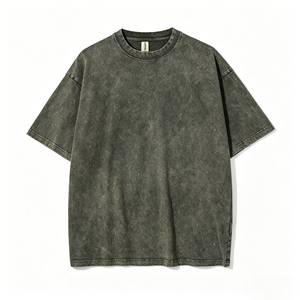 Camisetas Vintage Personalizadas al por Mayor de Alta Calidad, 100% Algodón, Lavadas con Ácido, Estilo Oversize, Efecto Desgastado por el Sol, para Hombre - Product Image 1