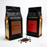 Sac d'emballage laminé en PLA biodégradable de qualité alimentaire, conteneur écologique compostable pour grains de café, pochette plate