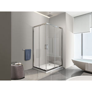 Cabina de ducha rectangular de esquina de 6 mm perfil reversible cromado H.190 70x80 - Product Image 1