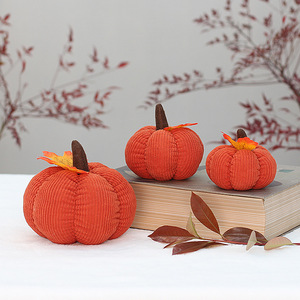 Suministro Directo de Fábrica: Adornos para el Hogar, Decoración Otoñal de Pana Tejida para el Día de Acción de Gracias, Calabaza - Product Image 1