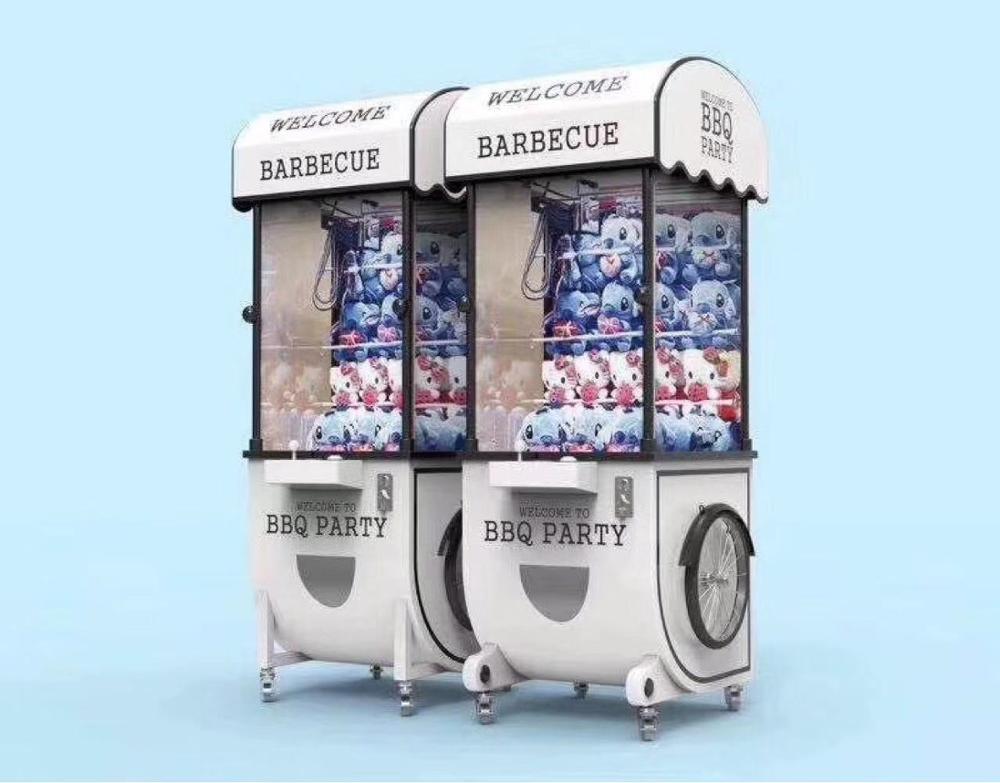 Parc coloré moins cher poupée pour griffe mini machine de jeu bonbons grue machine