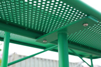 Table et bancs de pique-nique commerciaux en acier pour l'extérieur, idéaux pour restaurants, parcs et camping