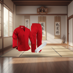Kimono rouge WKF approuvé équipement d'entraînement de karaté Gi uniforme rouge blanc ceinture OEM unisexe PK Poly coton EVI980 - Product Image 3