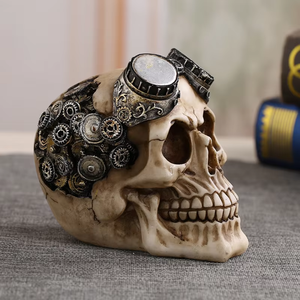 <span class=keywords><strong>Horreur</strong></span> pour statue de tête de crâne SKB02 nouveau style artisanat en résine pour cadeau de fête d'halloween - Product Image 5