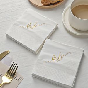 50 Pcs Bride Foreign Trade Wedding Dinner Table Decoration Engagement Party Paper Napkins - Product Image 1