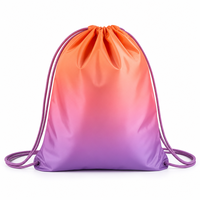 Sac à dos à cordon de serrage motif damier bleu marine, sac tendance avec logo personnalisé pour l'école, les voyages, les événements, promotionnel, vente en gros