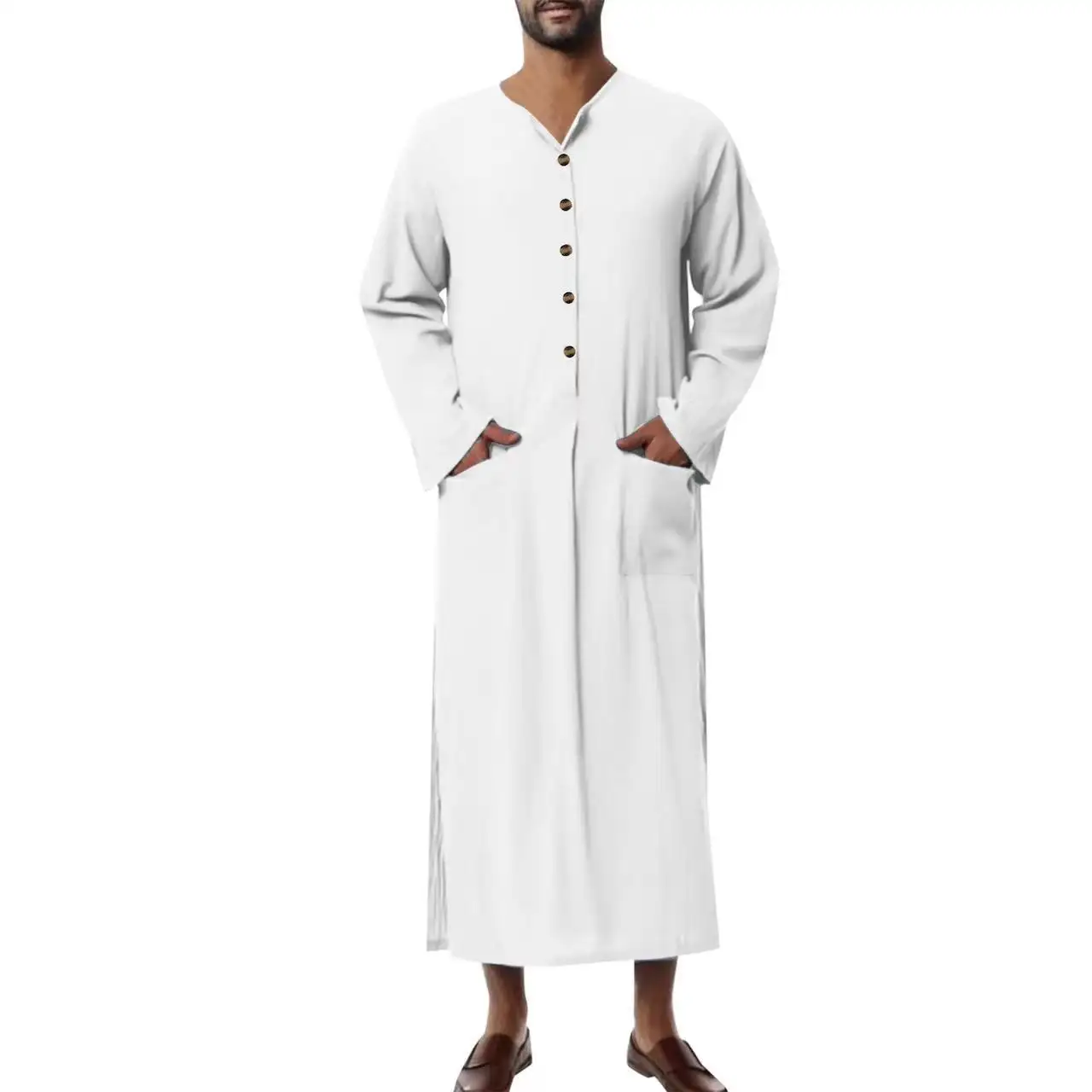 Gamis Muslimah lengan panjang, baju gamis Arab elegan Thobe Thobe desain terbaru