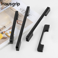 Poignées de meuble modernes en profilé aluminium Hausgrip, noir mat, pour tiroirs, armoires de cuisine, quincaillerie longue barre