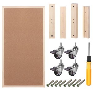 กระดานข่าวไม้ก๊อกสองด้านขนาดใหญ่พร้อมล้อดีไซน์เคลื่อนที่สำหรับใช้ในสำนักงาน - Product Image 5