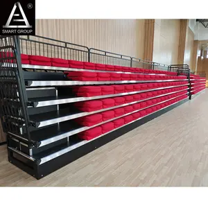 Indoor Gym Retractable Tribune Seating Telescopic Bleachers Folding Stadium Bleachers Use For Indoor Basketball Court