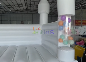 Château gonflable commercial blanc pour mariage avec ballons à l'intérieur, idéal pour les sauts en extérieur, les fêtes d'<span class=keywords><strong>anniversaire</strong></span> en famille et les activités commerciales - Product Image 5
