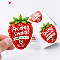 Gepersonaliseerde fruitvormige voedselstickers, vers verzegelde zelfklevende rol-etiketten voor fruitverpakkingen, veiligheidszegel stickerlabel
