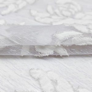 Nouveau design fleur coupée tissu 100% polyester matériel lacets africains tissus pour femmes robes - Product Image 4