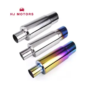 Grilled Universal Car Exhaust Mufflers Stainless Steel Muffler Exhaust Pipe Racing Tip Exhaust Titanium Mufflers for Cars