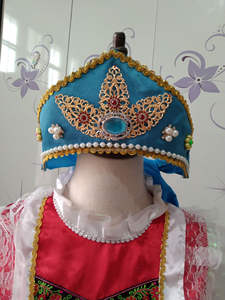 Tocado ruso femenino tradicional de moda personalizada de fábrica, tocado de niña Kokoshnik, corona de Navidad/tiara nupcial Kokoshnik - Product Image 3