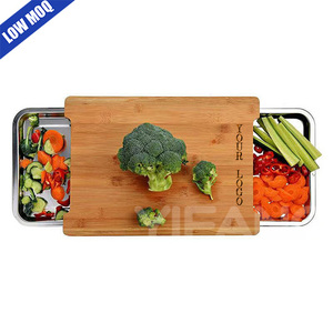 <span class=keywords><strong>Planche</strong></span> à découper en bois de bambou multifonctionnelle et écologique <span class=keywords><strong>avec</strong></span> tiroirs en acier <span class=keywords><strong>Planche</strong></span> à fruits, <span class=keywords><strong>pain</strong></span> et légumes Cuisine Ménage - Product Image 2