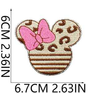 Parches de Fieltro No Tejido con Estampado de Leopardo y Diseños de Perro Globo y Boca de Cereza - Bordado a Máquina Termoadhesivo para Ropa y Sombreros - Product Image 3