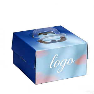 กล่องเค้กหรูหราพร้อมโลโก้สั่งทำพิเศษ มีหูหิ้ว หน้าต่างใส กล่องบรรจุภัณฑ์เบเกอรี่แบบกระดาษแข็งสำหรับคุกกี้ ขนมอบ และคัพเค้ก ขายส่งจำนวนมาก - Product Image 1