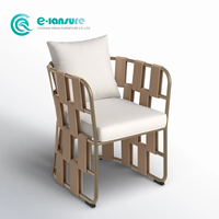 Chaise de salle à manger d'extérieur directe d'usine cadre en aluminium de haute qualité meubles de salle à manger chaise de patio en corde pour la cour de la maison