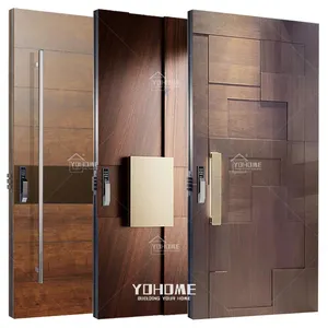 England luxury external door solid wood home door for main entrance design golden supplier wooden door for villa entry