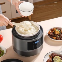Penanak Nasi Mini 3-Cups Kapasitas 5.1-6.0L, Tanpa Gula, Portabel, Anti Lengket, Aluminium Alloy, Hemat Energi A++, Timer Digital