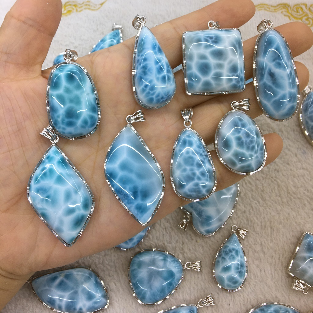 Esclusiva Collana Di Perle Di Larimar Dei Caraibi - Foto 12
