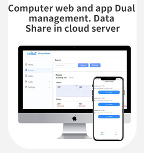 Беспроводная система замков BLE для отелей с клавиатурой, RFID-картой, мастер-ключом, смарт-кодом – нержавеющая сталь, облачное хранилище для деревянных дверей - Product Image 2