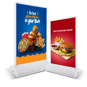 Draagbare A4 <span class=keywords><strong>A5</strong></span> dubbelzijdige oplaadbare LED tafellamp met gehard glas en ABS menu prijsdisplay voor binnenexposities - Product Image 6