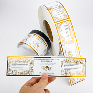 Etiquetas Personalizadas para Frascos <span class=keywords><strong>de</strong></span> Crema Corporal, Impresión en Rollo, Resistentes al <span class=keywords><strong>Agua</strong></span>, con Lámina Dorada Bopp, para Empaquetado <span class=keywords><strong>de</strong></span> Marcas <span class=keywords><strong>de</strong></span> Cosméticos y Cuidado <span class=keywords><strong>de</strong></span> la Piel - Product Image 3