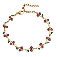 Roestvrijstalen armband 18K verguld kersenfruit delicaat casual voor dames dagelijks gebruik mode polssieraden