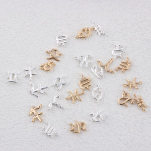 Delicados Dijes <span class=keywords><strong>de</strong></span> Constelaciones <span class=keywords><strong>de</strong></span> los 12 Signos del Zodiaco en Oro <span class=keywords><strong>de</strong></span> 14K para Hacer Joyería DIY, Collares y Pulseras Permanentes - Product Image 4