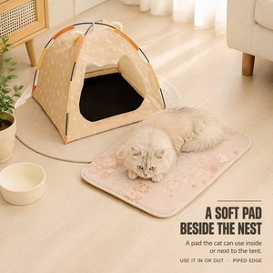 Nouvelle Tente-Nid Semi-fermée pour Animaux de Compagnie, Maison Confortable et Sûre pour Chats, Coussin Lavable pour Chats et Petits Chiens - Product Image 1