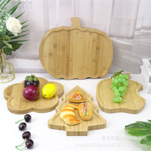 Bamboo Wooden Serving <b>Trays</b> Childrens Plate Fruit Bread <b>Tea</b> <b>Tray</b> Home Hotel Use Solid Color Wood Grain - Product Image 3